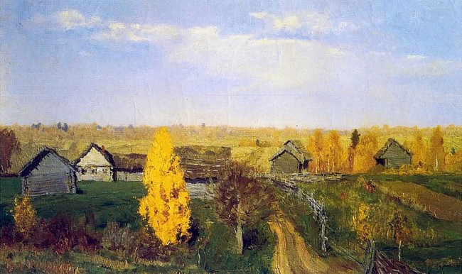 И. И. Левитан «Золотая осень. Слободка» - описание картины