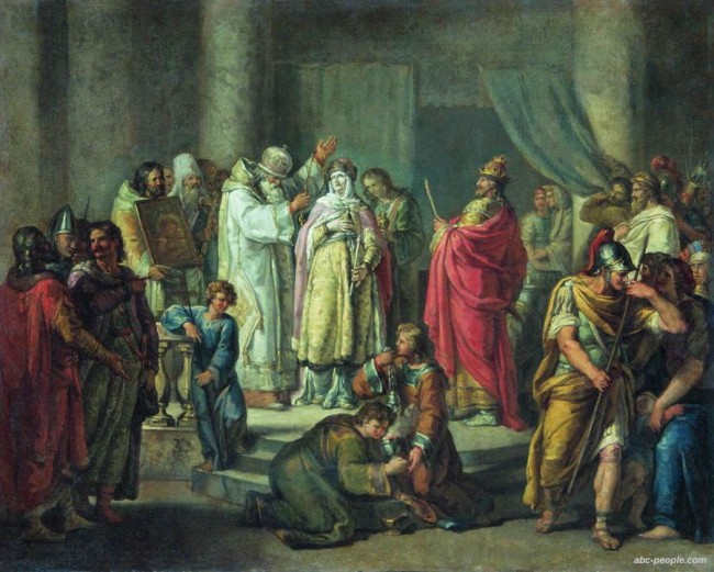 Сочинение по картине: Акимов - "Крещение княгини Ольги в Константинополе"