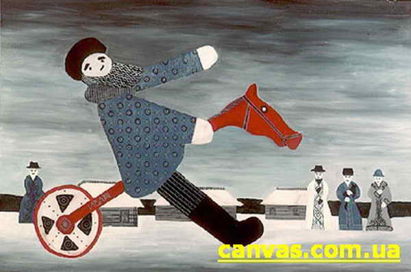 Сочинение по картине: Акимов - "Сельский дурачок"