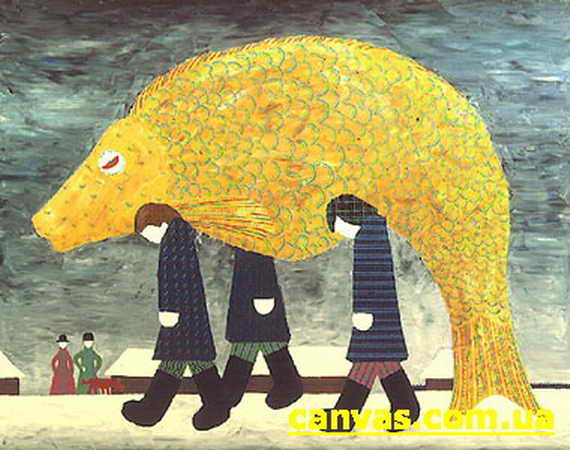 Сочинение по картине: Акимов - "Возвращение с рыбалки"