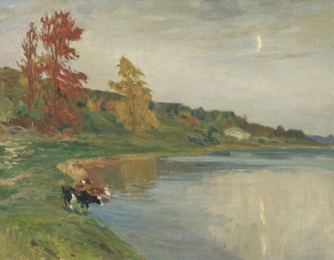 Сочинение по картине: Аладжалов - "Осень. Коровы у воды"