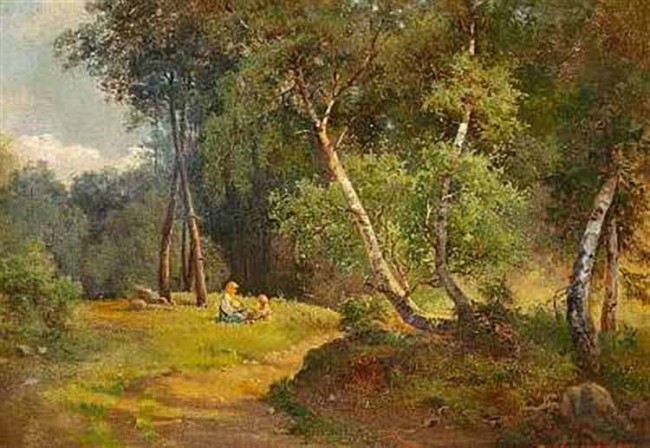 Сочинение по картине: Аммосов - "Две девочки на поляне"