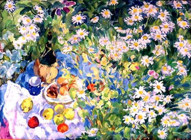 Сочинение по картине: Антипова - "Натюрморт среди ромашек"