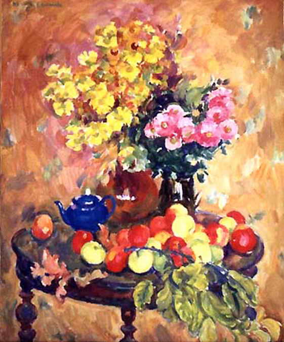 Сочинение по картине: Антипова - "Яблоки и синий чайник"