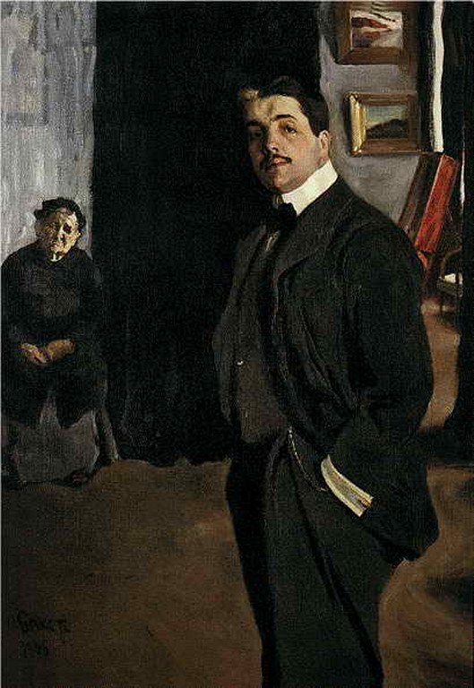 Сочинение по картине: Бакст - "Портрет Сергея Павловича Дягилева с няней"