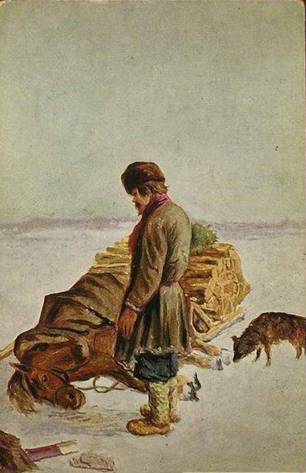 Сочинение по картине: Башилов - "Лошадь пала"