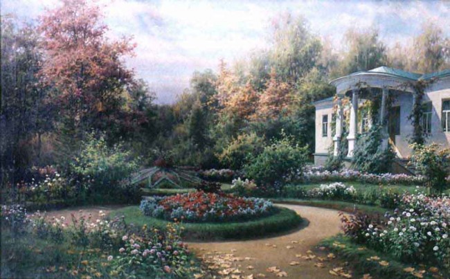 Сочинение по картине: Батурин - "Цветник в Ясной Поляне"