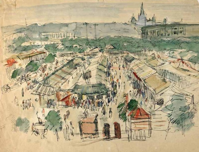 Сочинение по картине: Бехтеев - "Лужники"