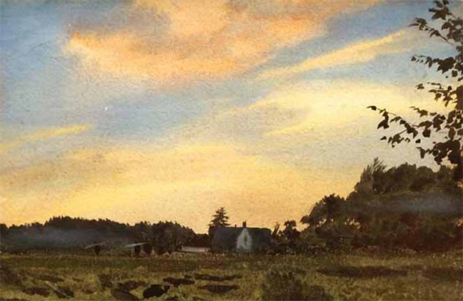 Сочинение по картине: Бенуа - "Закат на деревне"