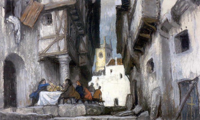 Сочинение по картине: Бенуа - "Декорация к трагедии Пушкина Пир во время чумы" Сочинение по картине: Бенуа - "Декорация к трагедии Пушкина Пир во время чумы"