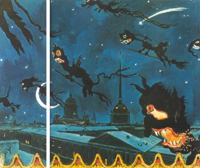 Сочинение по картине: Бенуа - "Ночь на балаганах. Левый и правый фрагменты" Сочинение по картине: Бенуа - "Ночь на балаганах. Левый и правый фрагменты"