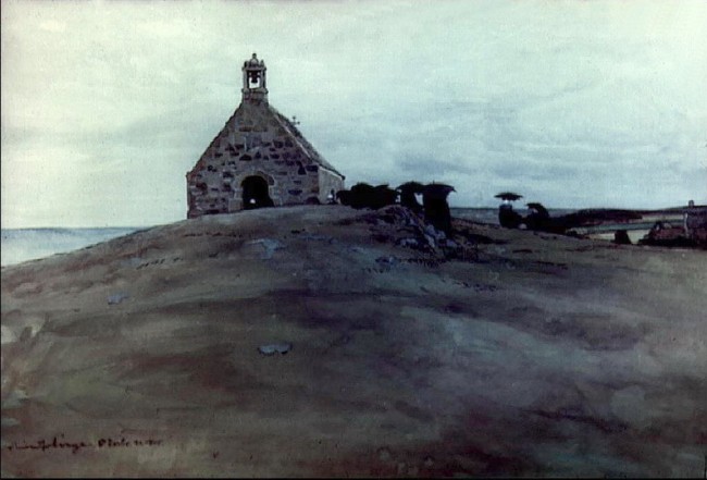 Сочинение по картине: Бенуа - "Служба у капеллы св. Варвары"