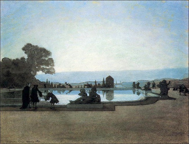 Сочинение по картине: Бенуа - "Версаль. Людовик XІV кормит рыб"