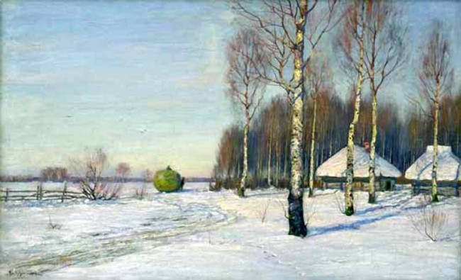 Сочинение по картине: Берггольц - "Зима. У околицы"