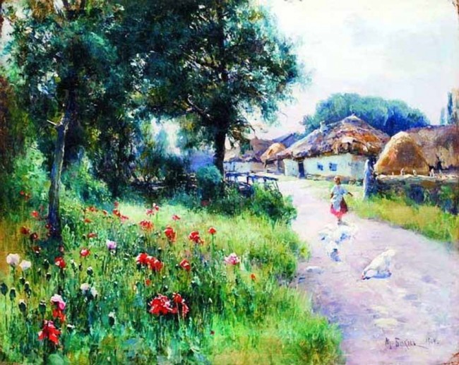 Сочинение по картине: Беркос - "Село летом"