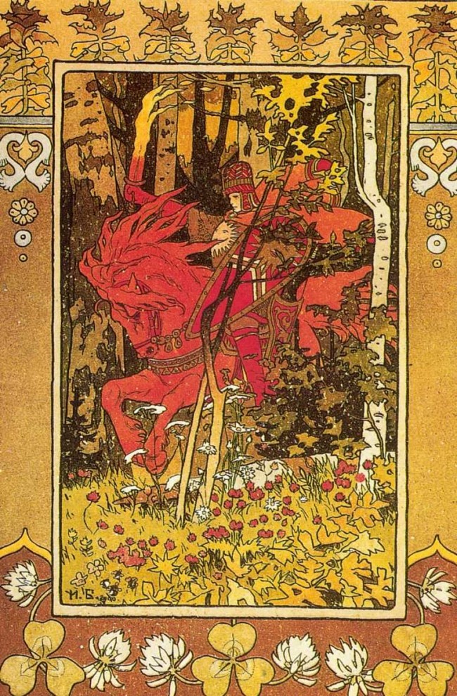 Сочинение по картине: Билибин - "Красный всадник (Полдень или Солнце)"