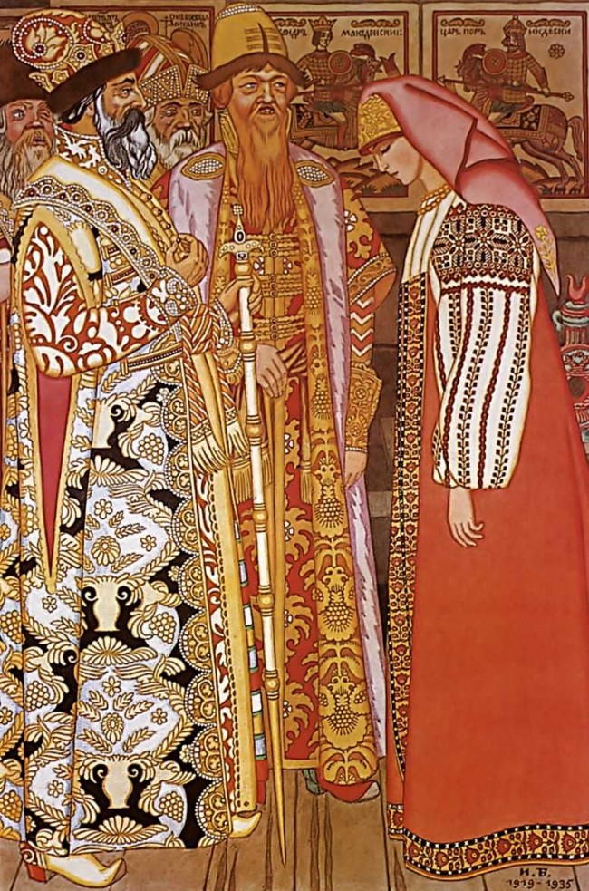 Сочинение по картине: Билибин - "Стрельчиха перед царем и свитой"