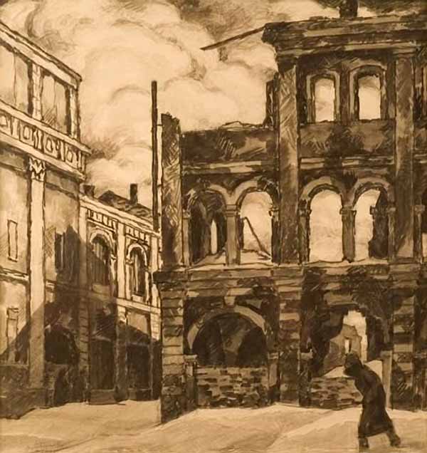 Сочинение по картине: Бобышов - "Здание на Советской улице в городе Калинине, разрушенное немецко-фашистской армией в 1941 г"