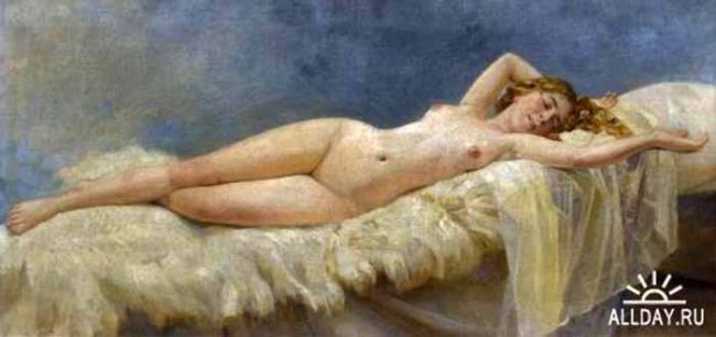 Сочинение по картине: Бодаревский - "Лежащая обнажённая"