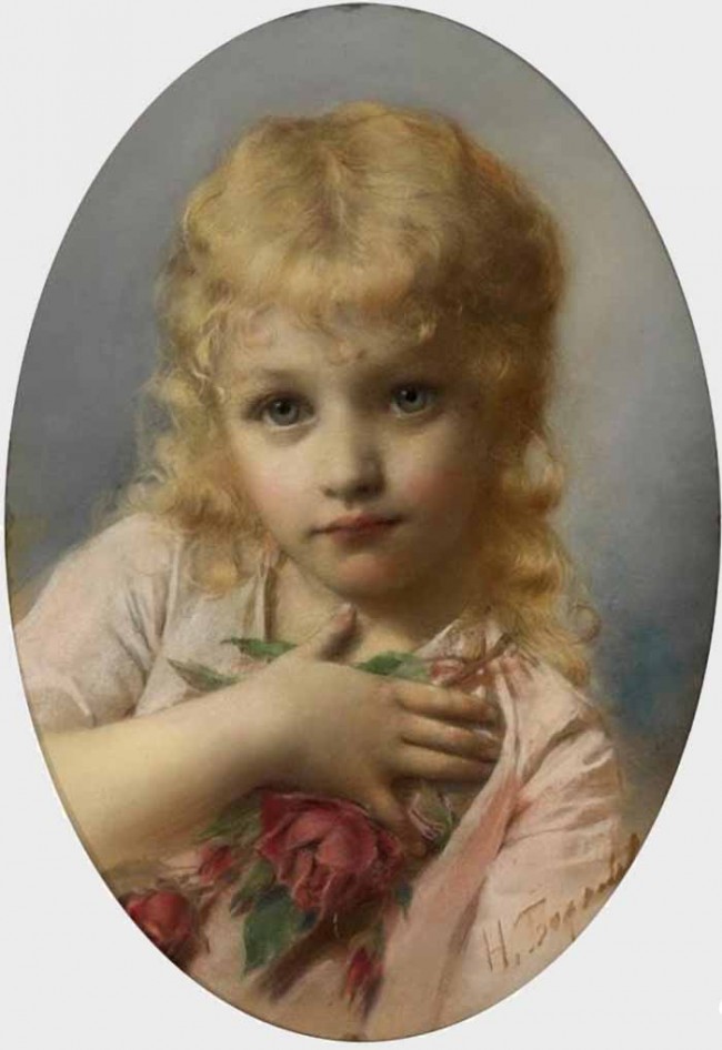 Сочинение по картине: Бодаревский - "Портрет девочки с розами"