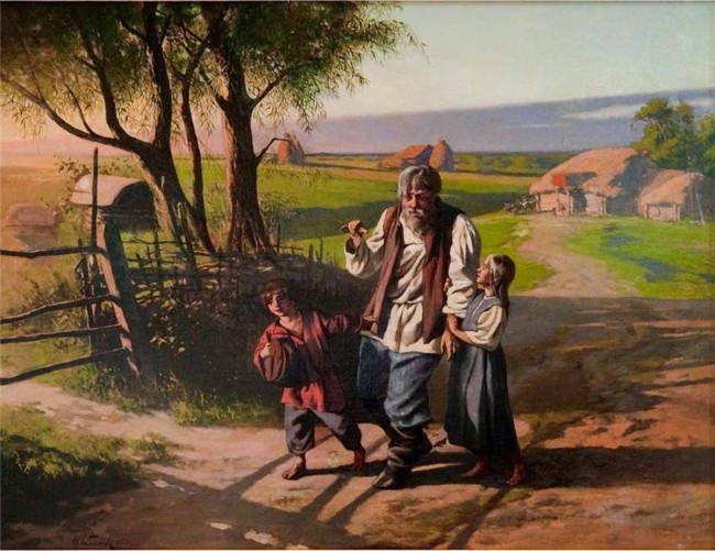 Сочинение по картине: Богатов - "Тятенька загулял"