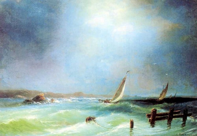 Сочинение по картине: Боголюбов - "Морской вид. (Марина)"