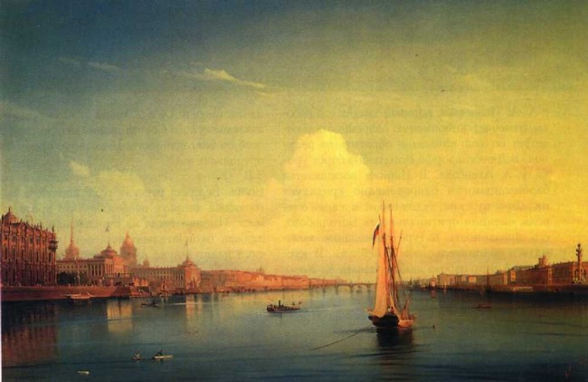 Сочинение по картине: Боголюбов - "Петербург при закате солнца"
