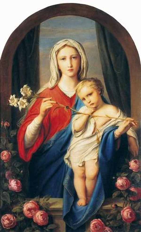 Сочинение по картине: Бруни - "Богоматерь с младенцем в розах"
