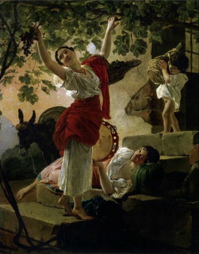 Сочинение по картине: Брюллов - "Девушка, собирающая виноград в окрестностях Неаполя"