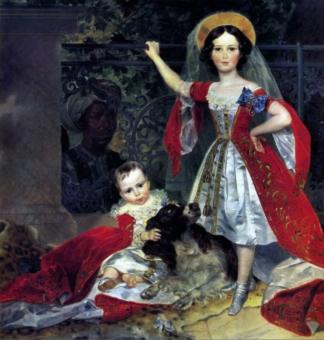 Сочинение по картине: Брюллов - "Портрет детей Волконских с арапом"