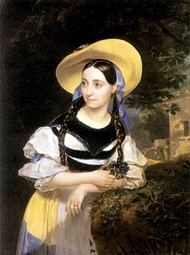 Сочинение по картине: Брюллов - "Портрет певицы Фанни Персиани-Токинарди в роли Амины в опере Беллини Сомнамбула"