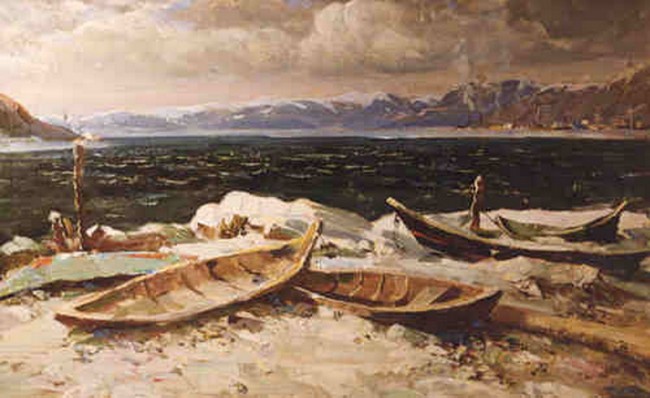 Сочинение по картине: Будкеев - "Байкал. Лодки."