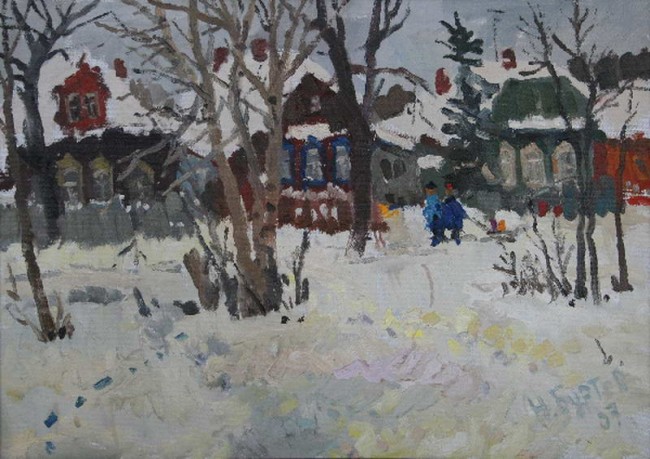 Сочинение по картине: Буртов - "Конец января"