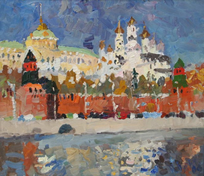 Сочинение по картине: Буртов - "Московский Кремль, освещенный солнцем"