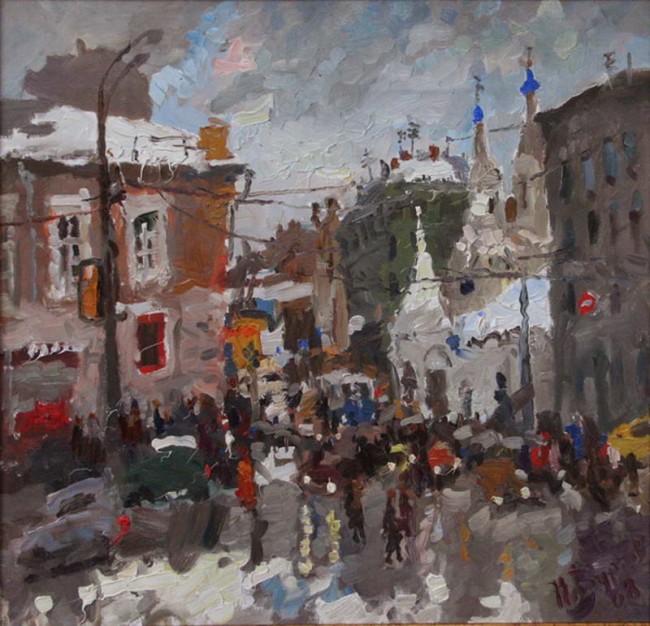 Сочинение по картине: Буртов - "Начало зимы на М. Дмитровке"