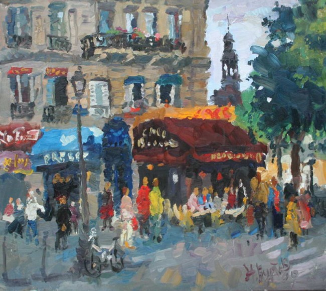 Сочинение по картине: Буртов - "Париж. Кафе на «S. Martin»" Сочинение по картине: Буртов - "Париж. Кафе на «S. Martin»"