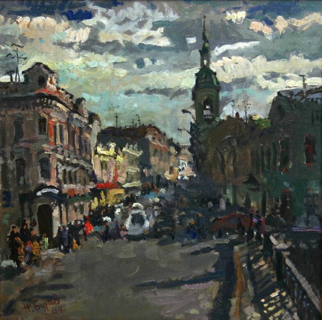 Сочинение по картине: Буртов - "Пятницкая улица"