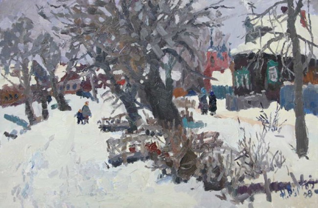 Сочинение по картине: Буртов - "Река замерзла"