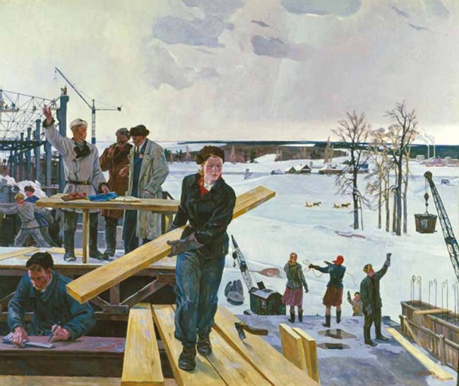 Сочинение по картине: Дейнека - "На просторах подмосковных строек"