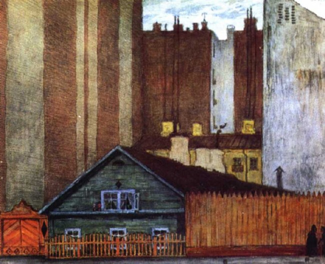 Сочинение по картине: Добужинский - "Старый домик"