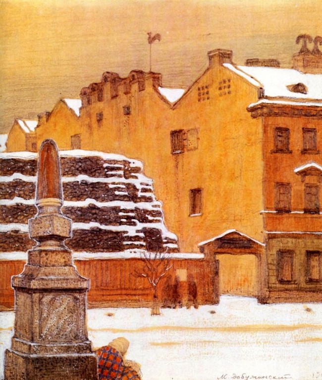 Сочинение по картине: Добужинский - "В ротах. Зима в городе" Сочинение по картине: Добужинский - "В ротах. Зима в городе"