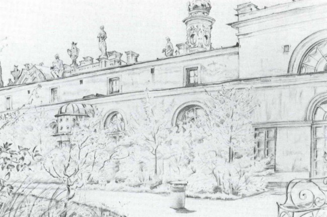 Сочинение по картине: Добужинский - "Зрмитаж. Летний сад"