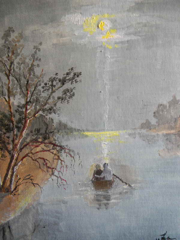 Сочинение по картине: Долгова - "Мы на лодочке катались"