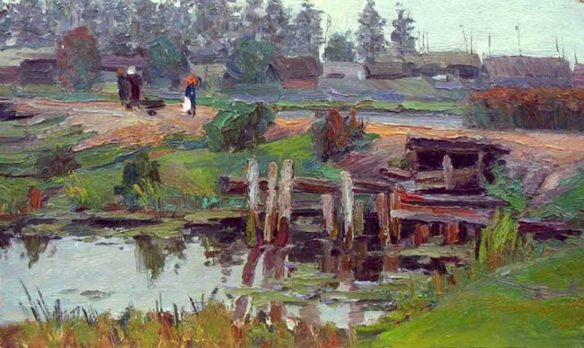 Сочинение по картине: Егорнов - "Сваи старой мельницы"