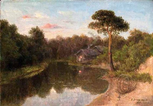 Сочинение по картине: Егорнов - "Закат солнца над озером"