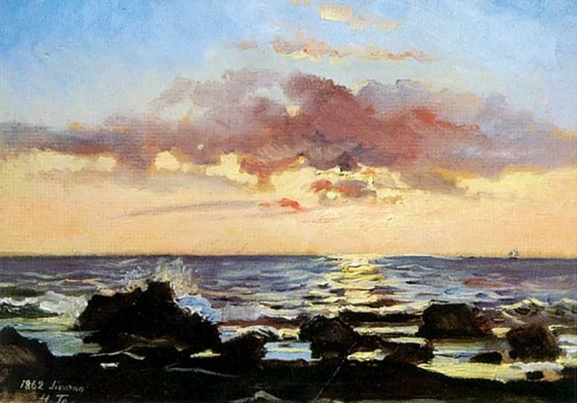 Сочинение по картине: Ге - "Закат на море в Ливорно" Сочинение по картине: Ге - "Закат на море в Ливорно"