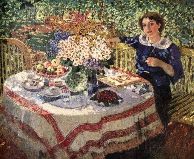 Сочинение по картине: Герасимов - "В саду. Портрет Нины Гиляровской"