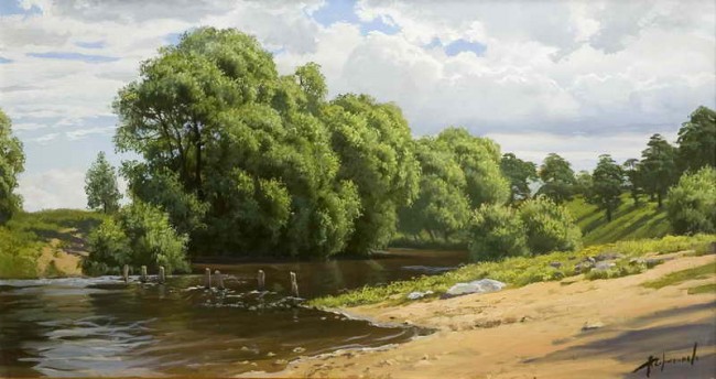 Сочинение по картине: Герасимов - "Песчаный берег. Река Вашана"