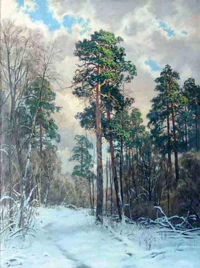 Сочинение по картине: Герасимов - "Вечер в лесу. Март"