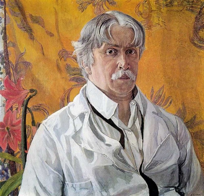 Сочинение по картине: Головин - "Автопортет на фоне золотистого платка"